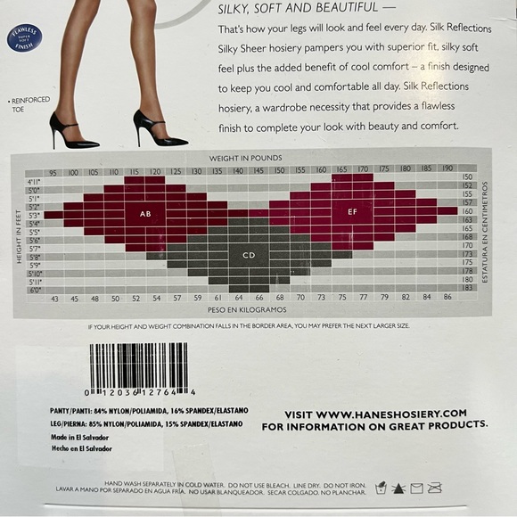 Hanes Silk Reflections Pack of 3 Control Top Silky Sheer Hose - Picture 3 of 4